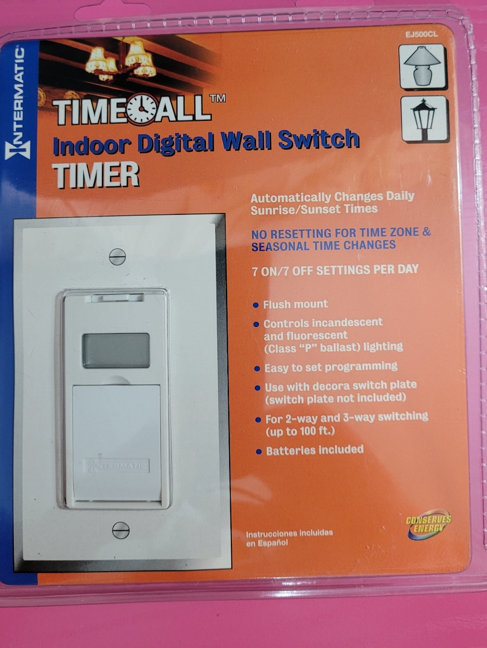 Intermatic TimeAll Indoor Digital Wall Switch Timer EJ500CL New In Package 0872